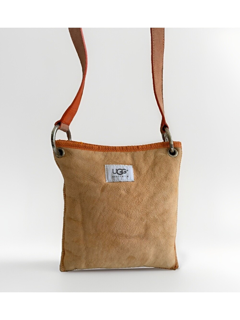 UGG Australia Shearling Lined leather suede Side Bag Crossbody purse vintage